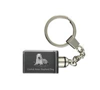 Cane da pastore dell'Asia centrale portachiavi con cane in cristallo Art-Do