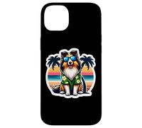 Cane da pastore delle Shetland Proprietario Summer Vibes Vacanze tropicali Custodia per iPhone 14 Plus