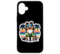 Cane da pastore delle Shetland Proprietario Summer Vibes Vacanze tropicali Custodia per iPhone 16 Plus