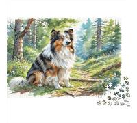 Cane da Pastore Foresta Puzzle 1000 Pezzi Puzzle per Adulti 1000 pezzi carta rilassante decorazione casa regalo 70x50cm/1000pcs