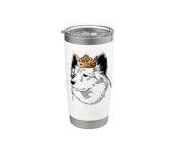 Cane da pastore islandese con corona Bicchiere termico in acciaio inox doppia parete
