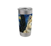 Cane da pastore islandese Van Gogh Notte stellata Bicchiere termico in acciaio inox doppia parete