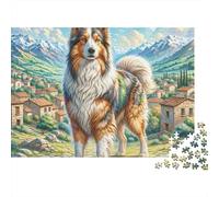 Cane da pastore Paesaggio rurale Puzzle 1000 Pezzi Gioco di Puzzle 1000 Pezzi Relax Decorazione Famiglia Regalo 38x26cm/1000pcs