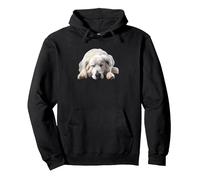 Cane da Pastore Pigro della Maremma Felpa con Cappuccio, Unisex per Adulti, Nero, S