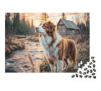 Cane da Pastore Puzzle 1000 Pezzi Carta per Adulti Casetta nella Foresta Gioco di Puzzle 1000 Pezzi Relax Casa Regalo 38x26cm/1000pcs
