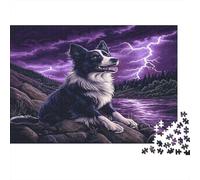 Cane da Pastore Puzzle per Adulti Puzzle 1000 Pezzi Notte con Fulmine Gioco di Puzzle 1000 Pezzi Relax Casa Regalo Interazione Familiare 52x38cm/1000pcs
