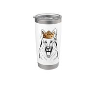 Cane da pastore tedesco con corona Bicchiere termico in acciaio inox doppia parete