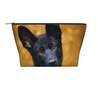 Cane da pastore tedesco nero stampato, Borsa da toilette Borsa per trucco Borsa per cosmetici Borsa da toilette da viaggio portatile