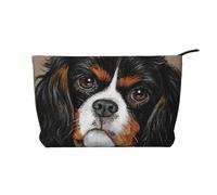 Cane da regalo Cavalier King Charles Spaniel, Borsa per cosmetici in velluto a coste Borsa per il trucco Borsa da viaggio portatile
