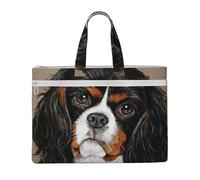 Cane da regalo Cavalier King Charles Spaniel,Borsa portadocumenti in tela con cerniera, borsa a mano, valigetta per scuola e ufficio