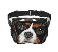 Cane da regalo Cavalier King Charles Spaniel, Marsupio quadrato a doppio strato, borsa da viaggio, marsupio casual
