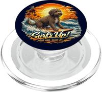 Cane d'acqua cane surfing spiaggia tramonto vacanza PopSockets PopGrip per MagSafe