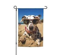 Cane dalmata estivo Cucciolo carino Il mio cane d'amore Bandiera da giardino vibrante a doppia faccia 12 X 18 pollici Decorazione per casa Cortile