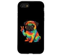 Cane del carlino hippie che mostra il segno di pace Custodia per iPhone SE (2020) / 7/8