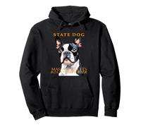 Cane del Territorio del Massachusetts The Boston Terrier Art Felpa con Cappuccio
