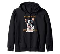 Cane del Territorio del Massachusetts The Boston Terrier Art Felpa con Cappuccio