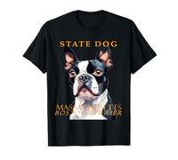 Cane del Territorio del Massachusetts The Boston Terrier Art Maglietta