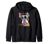 Cane del Territorio del Massachusetts The Boston Terrier Artistic Felpa con Cappuccio