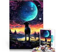 Cane della notte stellata Puzzle 1000 pezzi per adolescenti Difficile da completare ma divertente e umoristico Giocattoli per la decorazione della casa 38x26cm