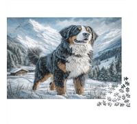 Cane delle Alpi Puzzle 1000 Pezzi Carta per Adulti Paesaggio Invernale Gioco di Puzzle 1000 Pezzi Decorazione Casa Regalo 38x26cm/1000pcs