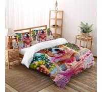 Cane dell'isola in corsa Set Di Biancheria Da Letto animalee Copripiumino 2 Pezzi Comfort Fibra Ultra-fine Per Coppia Adulti Doppia Federa Double（200x200cm）