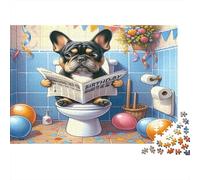 Cane di compleanno sul water Puzzles 1000 Pezzi Carta riciclata per adulti Puzzle per adulti Gioco difficile e stimolante Ottima idea regalo per bambini dai 12 anni in su 70x50cm/1000pcs