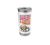 cane di leone dolce Shih-Tzu e una tazza di caffè mattina Bicchiere termico in acciaio inox doppia parete