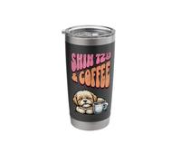 cane di leone dolce Shih-Tzu e una tazza di caffè mattina Bicchiere termico in acciaio inox doppia parete