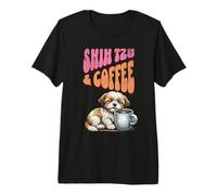 Cane di Leone Dolce Shih-Tzu e Una Tazza di caffè Mattina Maglietta Premium