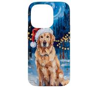 Cane di Natale estetico Golden Retriever Art Custodia per iPhone 14 Pro