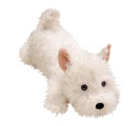 Cane di peluche - Cucciolo bianco, figura morbida e carina, design sdraiato | L'auto da divano da ufficio per presepe a casa può essere utilizzata, regalo di compleanno per ragazzi e ragazze