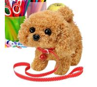 Cane di peluche elettrico - peluche, animale da compagnia scodinzolante, risposta attivata al | Batteria integrata, animale domestico interattivo elettronico per le vacanze dei bambini Verj