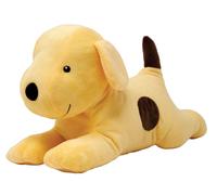 Cane di peluche giallo con macchie marroni