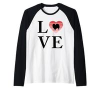Cane Di Razza Indian Spitz Parola Amore Tipografia Maglia con Maniche Raglan