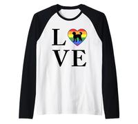 Cane Di Razza Labradoodle Parola Amore Tipografia Maglia con Maniche Raglan