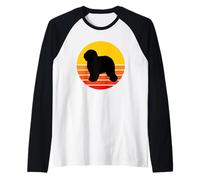 Cane Di Razza Old English Sheepdog Retro Maglia con Maniche Raglan