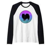 Cane Di Razza Spitz Indiano Galassia Spazio Maglia con Maniche Raglan