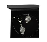 Cane di San Bernardo - set con un cane, gioielli in una scatola nera Art Dog IT