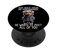 Cane Dice Che Lo Psichiatra Torna Dal Mio Psichiatra PopSockets PopGrip Adesivo