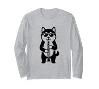 Cane Divertente Che Indossa Occhiali da Sole Che Gioca al CLAR Maglia a Manica