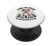 Cane divertente che vive il sogno una brutta decisione alla volta PopSockets PopGrip Adesivo