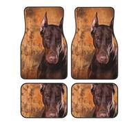 Cane Doberman Pinscher fantastico,Set di 4 tappetini per auto,Tappetini per veicoli,Tappetini antiscivolo per auto