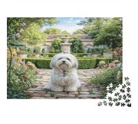 Cane domestico carino - Carta premium - Pastore australiano nella piazza del centro storico con castello - Puzzle fai-da-te - Educativo antistress - 70x50cm/1000 pezzi