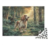 Cane domestico carino - Carta riciclata - Cocker Spaniel nella foresta illuminata dal sole - Puzzle - Giocattolo educativo per tutta la famiglia - 38x26cm/1000 pezzi