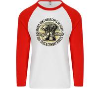 Cane Etichette Militare Veterano Marines Pippo Uomo L/S Baseball T-Shirt