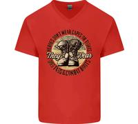 Cane Etichette Militare Veterano Marines Pippo Uomo Scollo A V Cotone T-Shirt