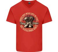 Cane Etichette Militare Veterano Marines Soldato Uomo Scollo A V Cotone T-Shirt