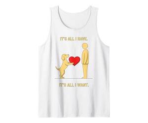 Cane Fedele Che Offre Un Cuore minimale Pet Love Design Canotta