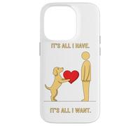 Cane fedele che offre un cuore minimale Pet Love Design Custodia per iPhone 14 Pro