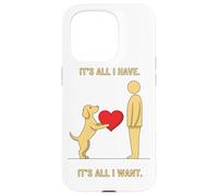 Cane fedele che offre un cuore minimale Pet Love Design Custodia per iPhone 15 Pro